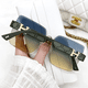 thumbnail image 2 of Gafas de sol de mujer modernas con montura grande, gafas adelgazantes, sin marco, con borde para fotografía callejera, gafas de sol de moda personalizadas, 2 of 5