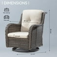 thumbnail image 3 of Outdoor Swivel Rocker Wicker Chair, High Back Swivel Patio Chairs Wicker Furniture, 1PC Rattan Swivel Rocking Chair with OIefin Cushions(Mixed Grey/Beige), 3 of 8