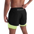 thumbnail image 4 of DDAPJ pyju Mens 2 in 1 Workout Shorts Summer Beach Athletic Shorts with Compression Liner Drawstring Running Sports Shorts with Pockets Green XXXL, 4 of 6