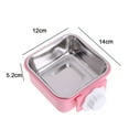 thumbnail image 2 of ACDANC Dog Bowl,Removable Stainless Steel Pet Kennel Cage Hanging Food Bowls and Water Feeder Coop Cup Prevent Overflow for Puppy,Medium Dog,Cat,Rabbit - Pink, 2 of 7