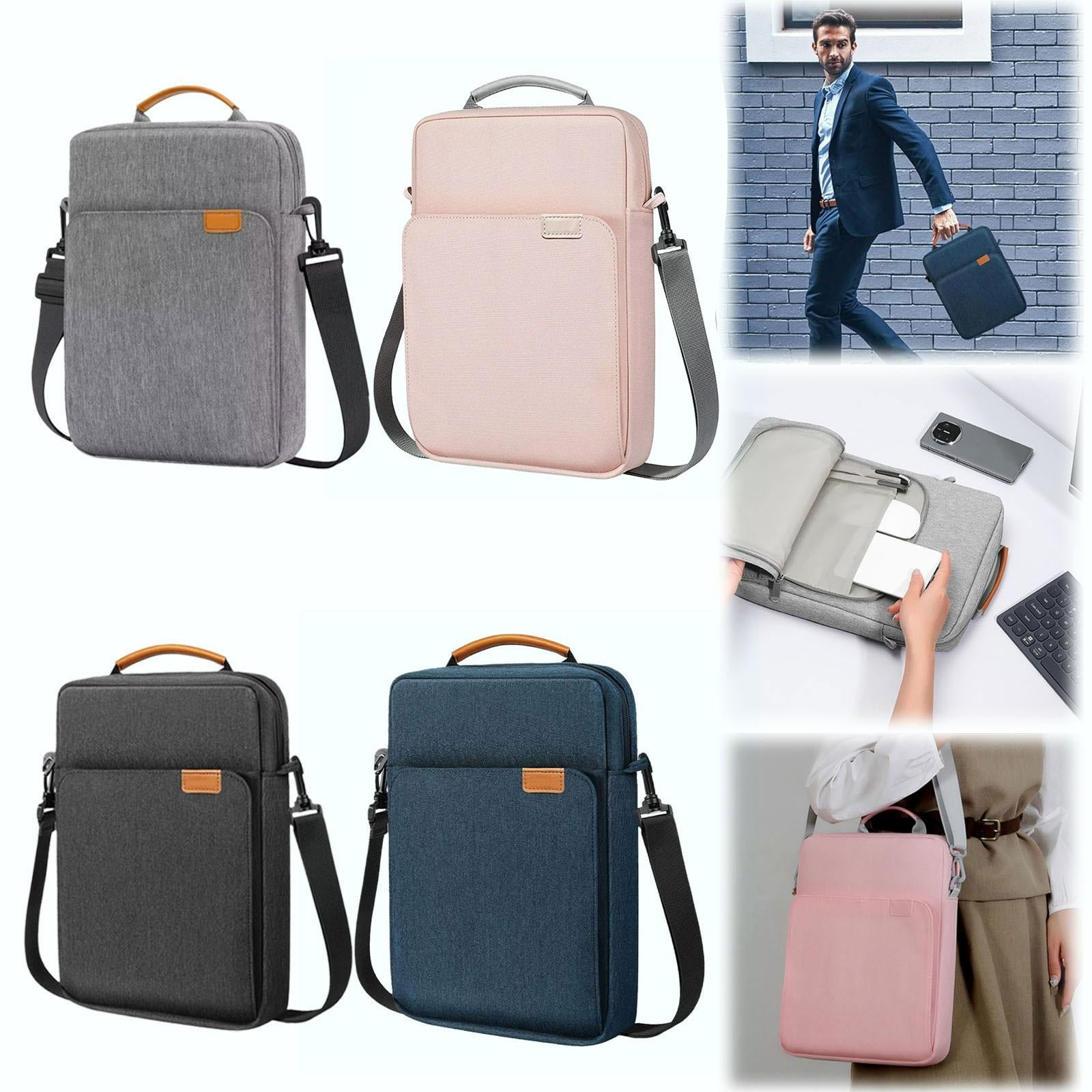 SeekLGT 14 x 10 in Laptop Bag Shoulder Case with Padded Storage for Tablet and Computer, Business Messenger Bag and Crossbody Handbag for Men and Women, Black, 1-Count