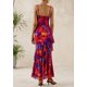 thumbnail image 2 of Vestido largo PRETTYGARDEN 2025 con estampado floral escalonado de verano para mujer, 2 of 9