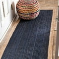 thumbnail image 6 of Jaipur Art And Craft Natural Fiber Blue Jute Brown Border Handmade 4x6 Square feet (120x180 cm) Rectangular Area Rug, 6 of 6