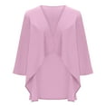 thumbnail image 5 of Aboser Womens Chiffon Cardigans Trendy Puff 3/4 Sleeve Kimono Cardigan Open Front Draped Kimonos Flowy Loose Fit Cardigans Vacation Clothes, 5 of 7