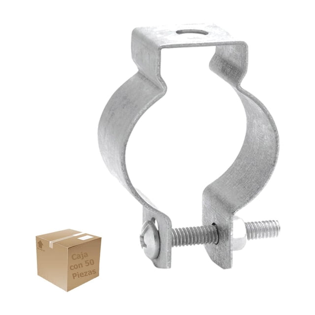 Pack 50Pz Abrazadera Tipo O Argos 1/2 Pulg Tornillo y Tuerca plateado