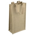 thumbnail image 2 of Natural Jute Burlap Two Bottle Wine Gift Tote Bags Wine Carry Holder w/Dividers (6), 2 of 2