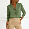 thumbnail image 4 of GUACER Long Sleeve Blouses for Women Casual Cotton Linen Button Down V Neck Loose Elegant Business Clothes, 4 of 8