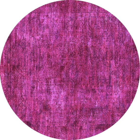 Ahgly Company Indoor Round Oriental Pink Industrial Area Rugs, 3' Round