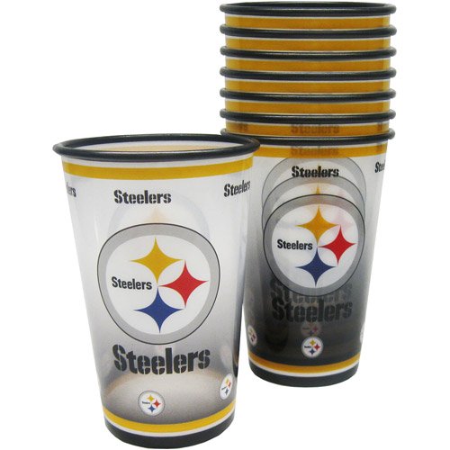 NFL 20 oz Pittsburgh Steelers Plastic Souvenir Cups, 8pk