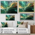 thumbnail image 5 of Designart "River Flow Abstract Green and Gold Marble IV" Extra Large Abstract Framed Wall Art - Modern Green Abstract Marble Entryway Framed Wall Art Print, 5 of 7