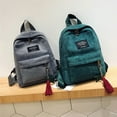thumbnail image 4 of Fashion Woman Mini Simple Corduroy Backpacks Campus Style Pure Color Capacity Double Shoulder Bag Solid Color Corduroy Backpack 03, 4 of 6