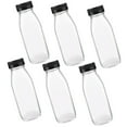 thumbnail image 1 of Estbridge 6 Pcs Glass Juice Bottle Jars with Lids for Fridge Milk Water Bottles Reusable Clear Container, 1 of 6