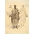 thumbnail image 2 of Denis Auguste Marie Raffet 14x18 Black Ornate Wood Framed Double Matted Museum Art Print Titled - A Moor Musician of the Streets in Tangier (A Moorish Street Musician in Tangier) (1847), 2 of 5