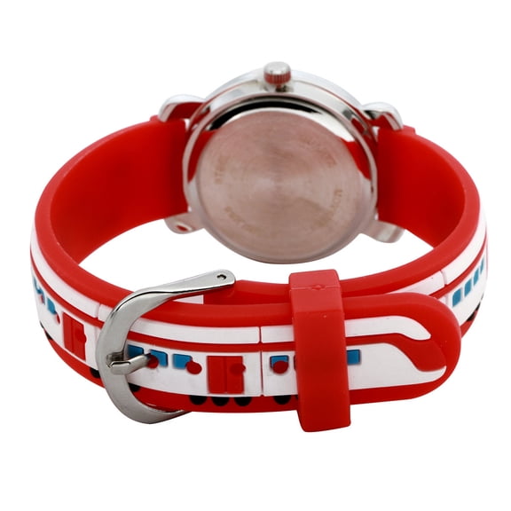 DEEPCRAFF 1Pc Waterproof Red Watch with Quartz Movement and Comfortable Silicone Band