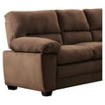 thumbnail image 4 of AC Pacific Contemporary Polyester Soft Velvet Upholstery Standard Sofa, Walnut Brown, 4 of 7