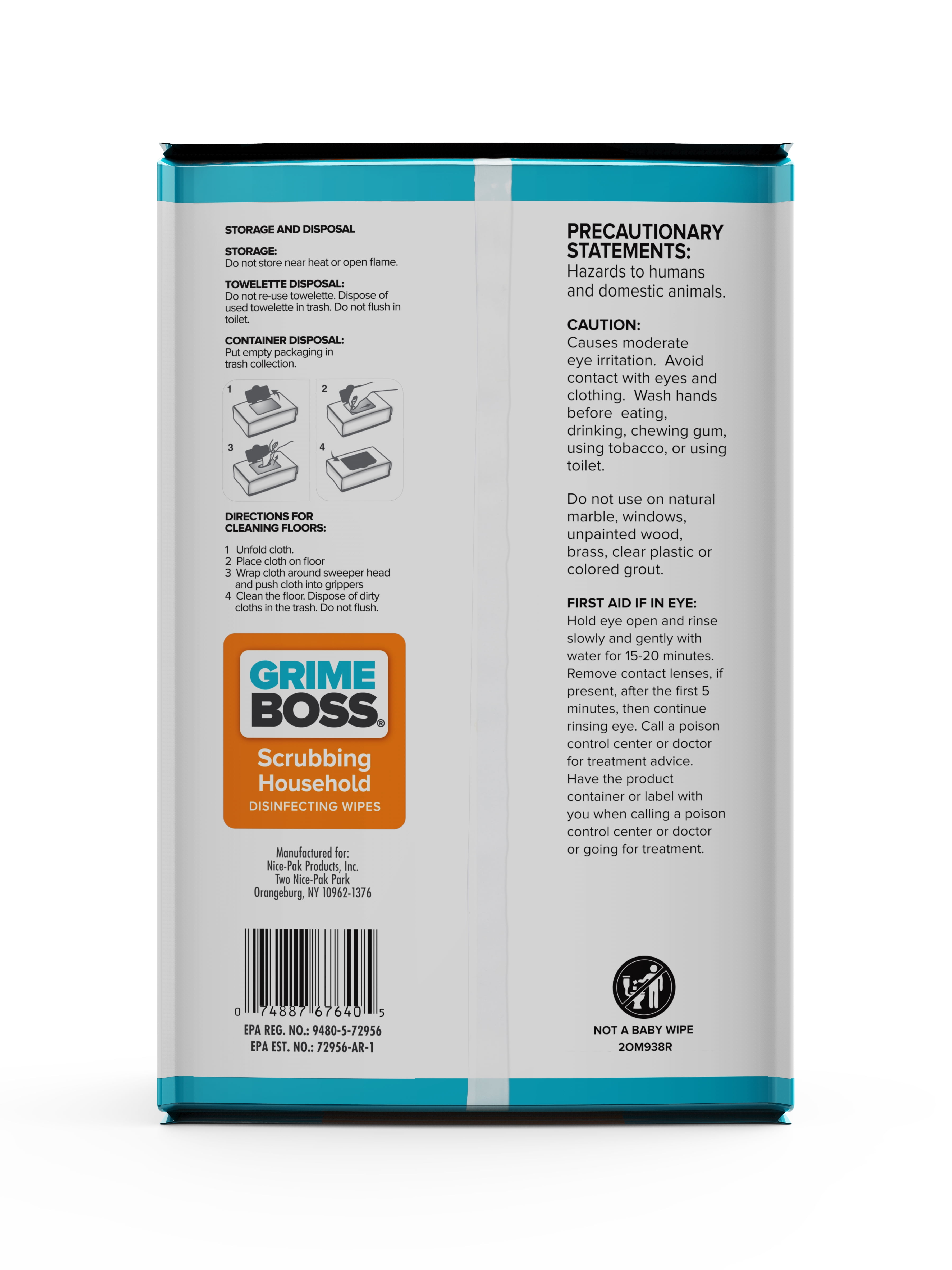 Grime Boss All-Purpose Disinfectant Wipes (80 Total Wipes), Cleans &  Disinfects Surfaces, Electronics, Counters & More, Kills Cold & Flu Virus