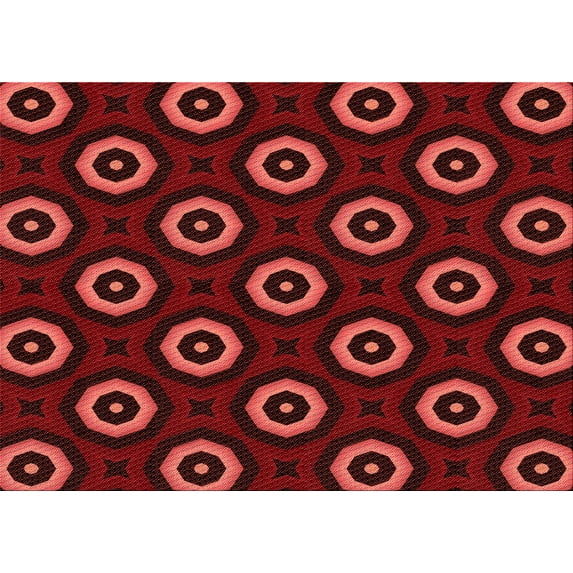 Ahgly Company Indoor Rectangle Patterned Crimson Red Area Rugs, 7' x 9'