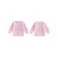 thumbnail image 2 of RUINIXCW Toddler Baby Girl Big Sister Sweatshirt Infant Baby Girl Fall Winter Outfit Applique Letters Embroidery Crewneck Long Sleeve Pullover Shirt Top, 2 of 9