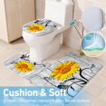 thumbnail image 4 of 4 Piece Bathroom Set with Shower Curtain and Rugs, Gold Purple Bathroom Shower Curtain Set with Rugs, Incl Shower Curtain with 12 Hooks, Soft Bath Mat, U-Shaped Floor Mat, Toilet Lid Oval Rug, 4 of 7