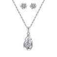 thumbnail image 1 of Collar de diamantes de imitación de plata Pendientes Set Forma Geométrica Colgante Collar de Joyería para Mujeres Niñas Incluye Impresionante Collar Pendientes, 1 of 8
