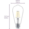 thumbnail image 3 of Bombillas LED Philips, paquete de 8 W = 75 W, ST19 Vintage Edison, 3 of 9