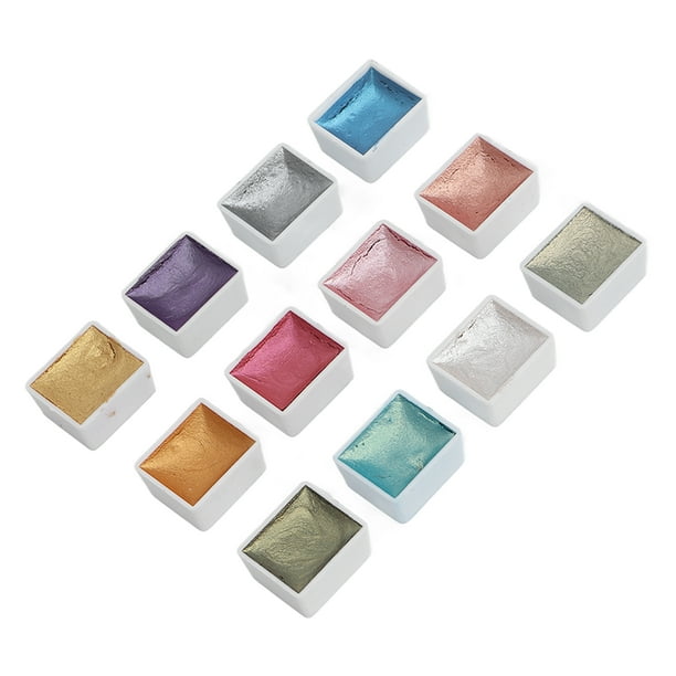 Pigmento De Acuarela Para Uñas, Juego De Pintura De Acuarela Para Uñas De Uso Amplio Resistencia A La Luz 12 Colores Brillantes Tinte Fuerte Para Tela Para Madera Para