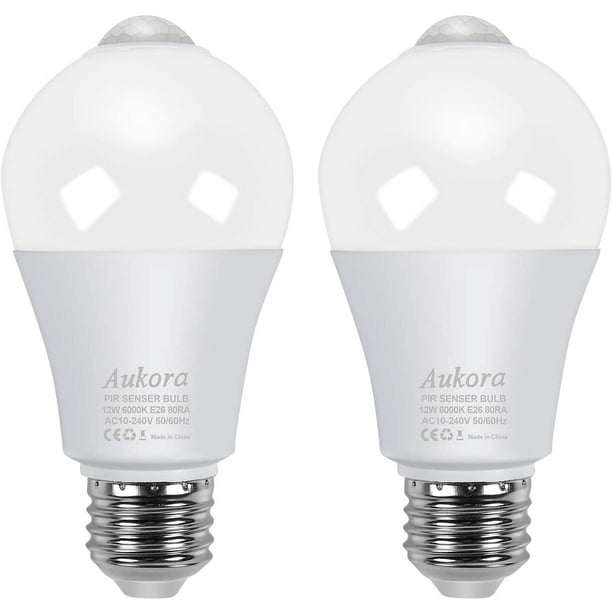 Motion Sensor Light Bulbs 12w 100 Watt Equivalent E26 Activated Dusk To Dawn Security Bulb Outdoor Indoor For Front Door Porch Garage Basement Hallway Closet Cold White 2 Pack Com Motion Sensor Light Bulbs 12w 100, Indoor Motion Light Bulbs