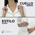 thumbnail image 4 of Conjunto de Pijama de Mujer Playera Manga Corta y Short de Texura Suave Comoda y Fresca Blanco GAON, 4 of 5