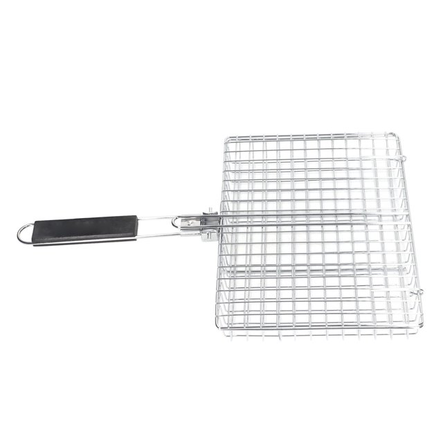 Cesta Para Parrilla, Cesta Plegable Reutilizable Para Asar A La Parrilla, De Haya, Acero Inoxidable, Fácil De Agarrar Para Filetes Y Mariscos