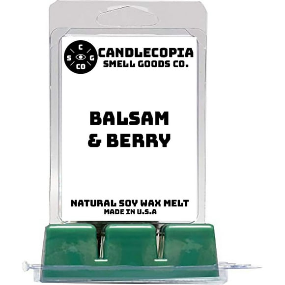 Candlecopia Balsam and Berry Strongly Scented Hand Poured Vegan Wax Melts, 12 Scented Wax Cubes, 6.4 Ounces in 2 x 6-Packs