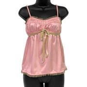 Necessary Objects Tea Time Shirred Convertible Cami, Large, Pink