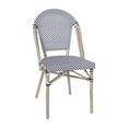 thumbnail image 2 of Merrick Lane Stacking French Bistro Style Chair with Black and White Textilene Seat and Light Bamboo Finished Aluminum Frame for Indoor/Outdoor Use, 2 of 12
