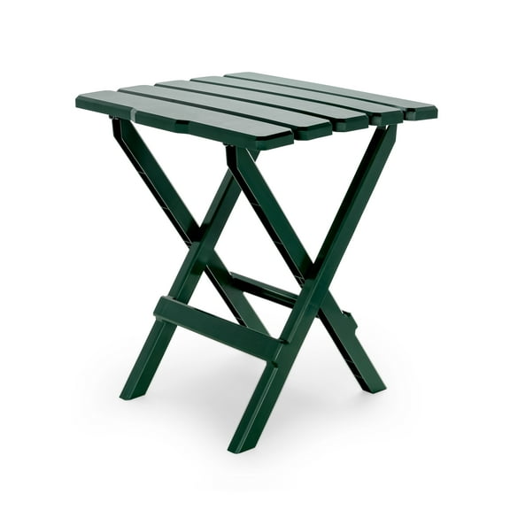 Camco Large Adirondack Portable Outdoor Folding Side Table, Perfect for The Beach, Camping, Picnics, Cookouts and More, Weatherproof and Rust Resistant - Green (51691)