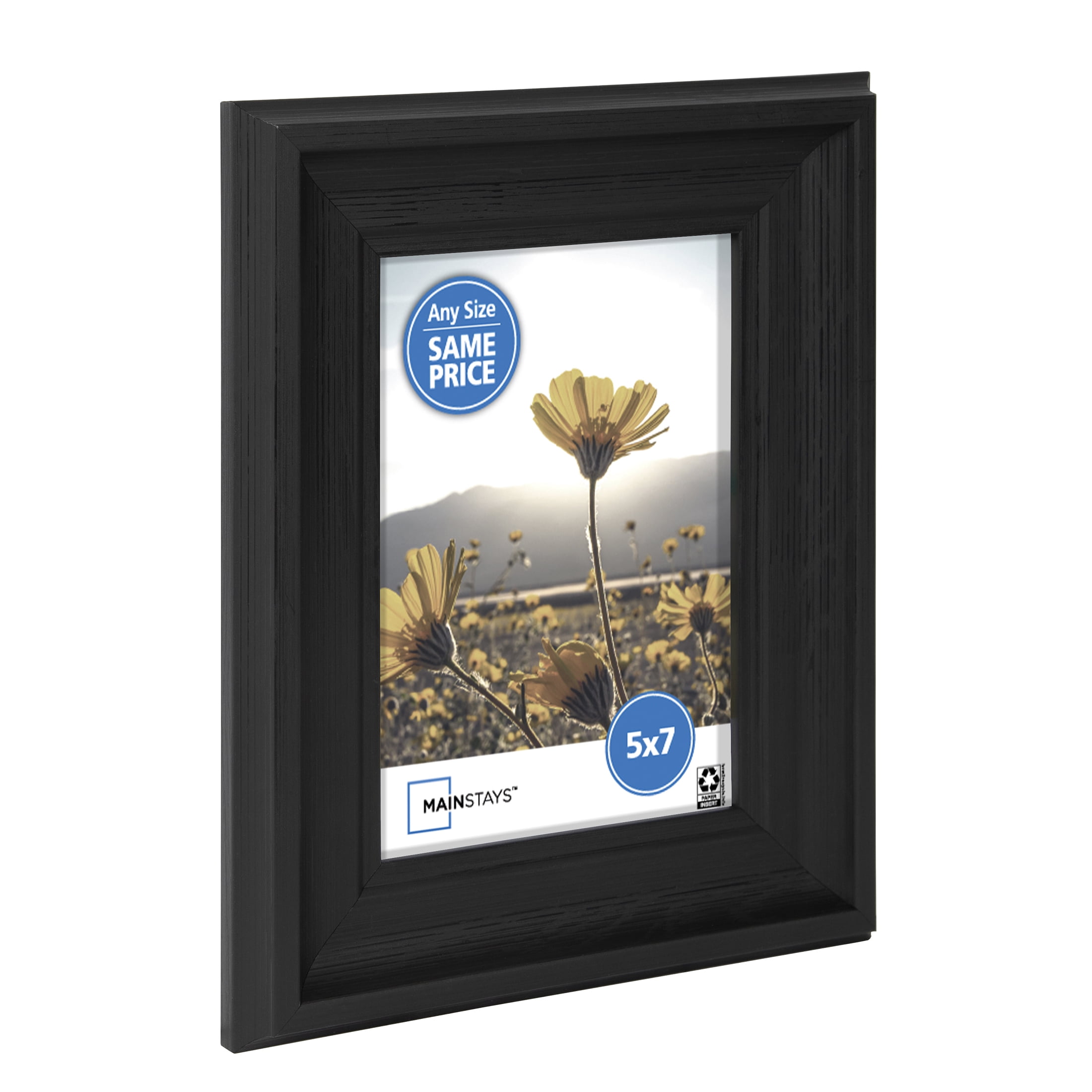 Mainstays 5x7 Curved Decorative Tabletop Picture Frame, Black
