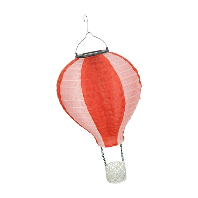 Linterna Solar con globo aerostático, luz Solar parpadeante, decoración de fiesta, paisaje, luz exterior impermeable para césped, patio de vacaciones rosa y rojo