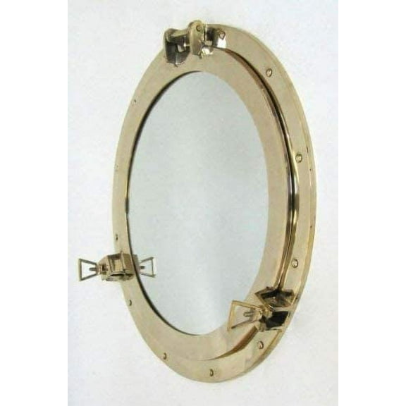 Nagina International Solid Brass Porthole Mirror 20" Nautical Wall Decor BR48610