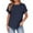 Blue D, variant on Horkkom Short Sleeve Shirts for Women Crew Neck Solid Color T Shirts Casual Loose Comfy Basic Tees XL