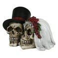 thumbnail image 5 of Love Never Dies Wedding Rose Bride And Top Hat Groom Skeleton Couple Figurine, 5 of 8