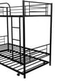 thumbnail image 5 of Bunk Beds with Trundle, Rockjame Twin Over Twin Metal Bunk Bed Frame with Ladders and Safety Guard Rails, Convertible to 2 Separated Twin Beds, 78" L x 39.5" W x 65.2" H Black, 5 of 7