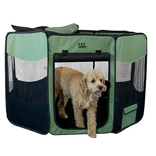 Tl4129sg Pet Gear Travel Lite Octagon Pet Pen With Removable Top For Cats And Dogs Up To 30 Pound 29 Inch Sage Walmart Com Walmart Com