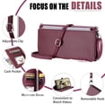 thumbnail image 4 of ELEHOLD for Samsung Galaxy A06 Case,  Full Body Protection Crossbody Flip Zipper Credit Card Slot Wallet Case Kickstand Shockproof Leather Case with Shoulder Strap and Wrist Strap, Winered, 4 of 13