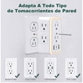 thumbnail image 4 of Regleta Enchufe Con 6 Enchufes Y 3 Usb Blanca, 4 of 5