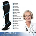 thumbnail image 2 of 1 Pairs Compression Socks for Men Women Wide Calf Circulation Knee Socks 20-30 mmhg For Running Athletic Nursing Travel, 2 of 10