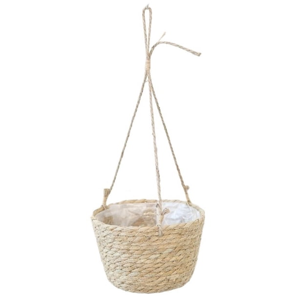 Colgador de plantas for interior, cesta colgante con cuerda y forro impermeable, macetero tejido for colgar