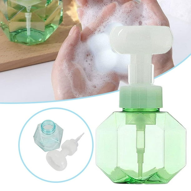 Jabón Espumoso De 300 Ml Forma De Flor De Limpieza Desmontable Contenedores De Jabón Líquido Para Manos Vacíos Botellas De Plástico Con Burbujas Para Champú Líquido Para Lavar Platos seitruly HA043318-05