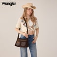 thumbnail image 3 of Wrangler Women's Hobo Shoulder Bag, Adjustable Strap Purse with Iconic W‑Stitching Pockets, Coffee, 3 of 7