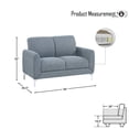 thumbnail image 4 of OakvillePark Lyer Fabric Upholstered Living Room Loveseat, Blue, 4 of 5