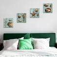thumbnail image 4 of Seashell Decor for Bathroom Beach Wall Art Ocean Decor Rustic Teal Blue Conch Shell Decoration Coastal Starfish Canvas Pictures Nautical Bedroom Kitchen Artwork Farmhouse Home Decor 12x12" 4 Pcs, 4 of 6