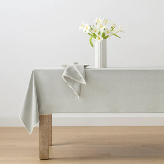 Lenox French Perle Solid Tablecloth, Dove - 60"W x 84"L