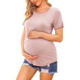 thumbnail image 5 of Ekouaer Women's Maternity Shirts Short Sleeves Nursing Tops 3 Pack Double Laye Breastfeeding Tees Pregnancy Clothes S-XXL, 5 of 5